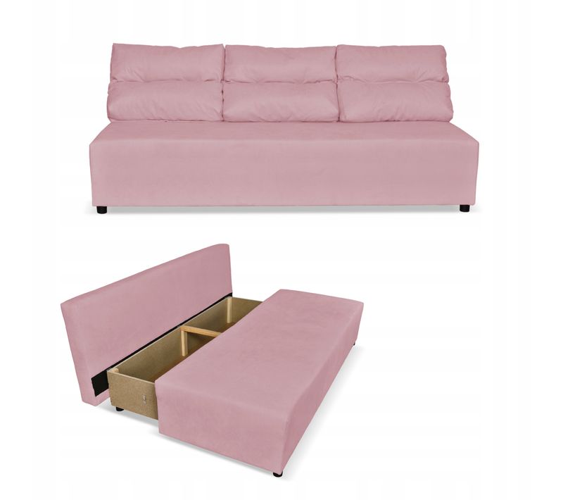 Canapé Convertible - Family - Kimo - Rose - Coffre, Convertible - Réf 2623