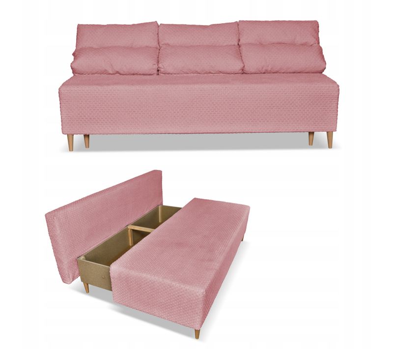 Canapé Convertible - Family - Kimo - Rose - Coffre, Convertible - Réf 2715