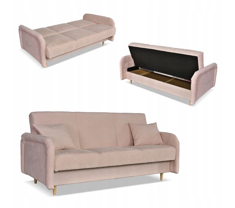 Canapé Convertible - Family - Merivo - Rose - Coffre, Convertible