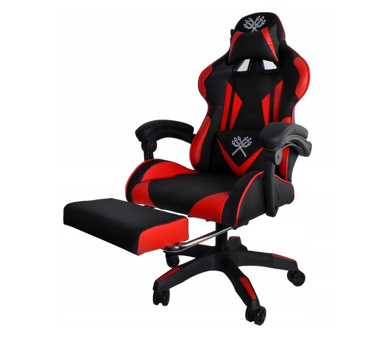 Fauteuil De Bureau Siège Gaming Dossier Inclinable Avec Repose-pieds Rouge