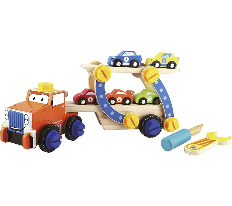 La Dépanneuse En Bois Avec Les Petits Voitures - Joyeux Roman