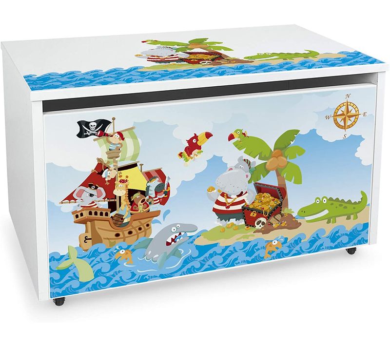 Coffre à Jouets XXL Sur Roulettes: Pirates