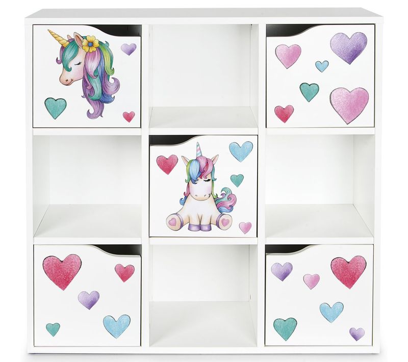 Kubico Max - Licorne- 29 X 89 X 89,5 Cm Bibliothèque Élégant Et Fonctionnel