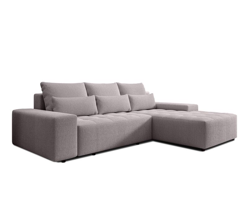 Canapé D’angle Réversible En Tissu Beige Alvorada 280x184x88 Cm – Avec Coffre Et Fonction Lit