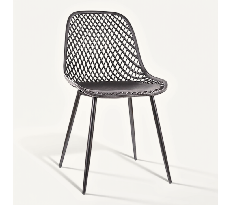 Chaise En Plastique Quadrillé Gamme Coral - Noir - H 75 Cm