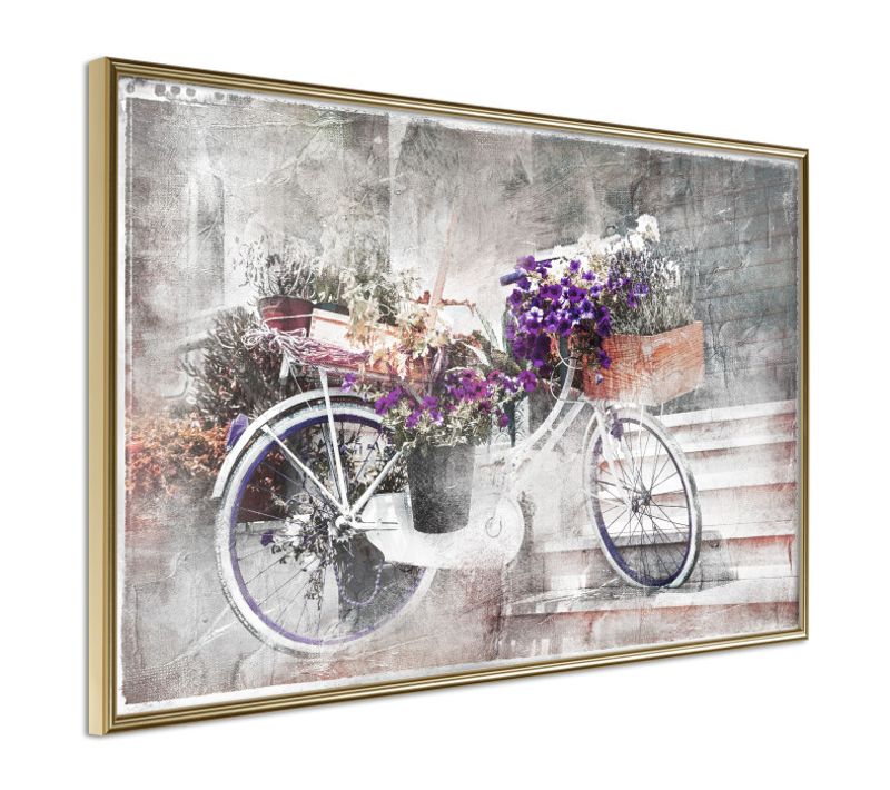 Affiche Murale Encadrée "flower Delivery" 45 X 30 Cm Doré