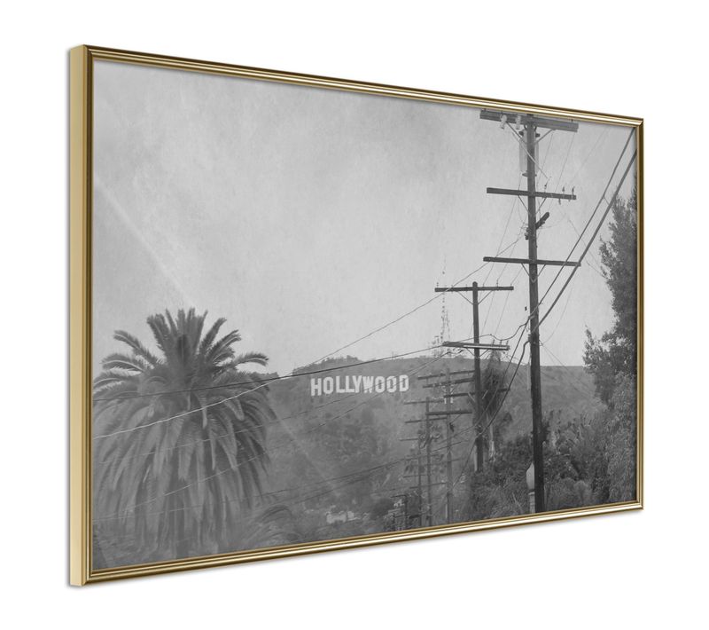 Affiche Murale Encadrée "old Hollywood" 90 X 60 Cm Doré