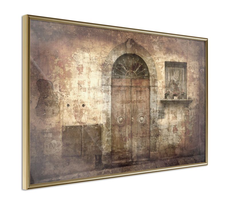 Affiche Murale Encadrée "mysterious Door" 90 X 60 Cm Doré