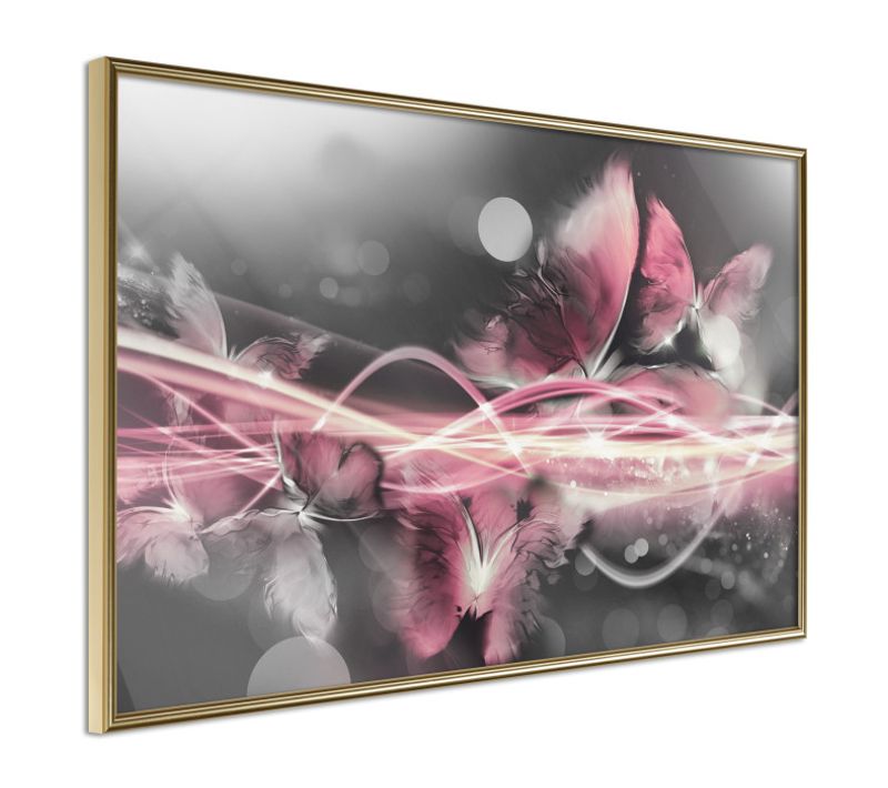 Affiche Murale Encadrée "moments Like Butterflies" 30 X 20 Cm Doré