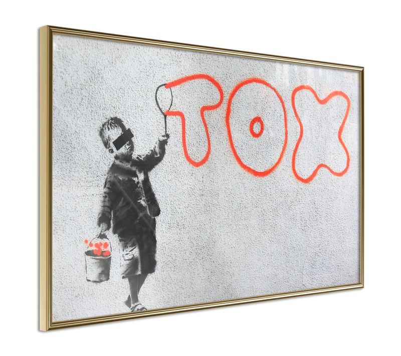 Affiche Murale Encadrée "banksy Tox" 90 X 60 Cm Doré