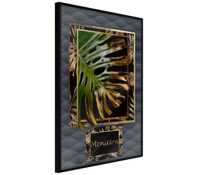 Affiche Murale Encadrée "monstera In The Frame" 40 X 60 Cm Noir