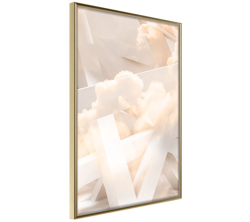 Affiche Murale Encadrée "cloud Nine" 30 X 42 Cm Doré