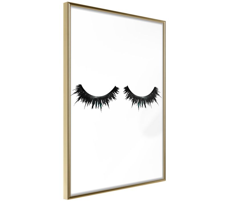 Affiche Murale Encadrée "false Eyelashes" 30 X 42 Cm Doré
