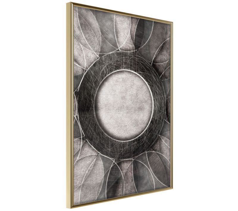 Affiche Murale Encadrée "circles" 40 X 60 Cm Doré