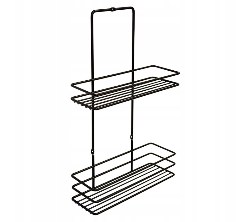 Étagère Murale Sepio En Acier Inoxydable Noir 23 X 8,5 X 37 Cm - Salle De Bain