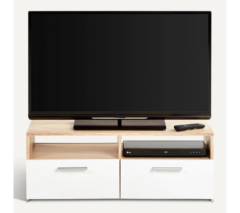 Meuble TV RANA Effet chêne / blanc
