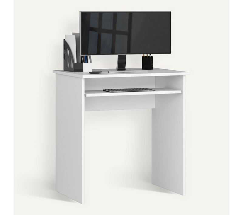 Petit Bureau D'ordinateur Star Blanc 68 Cm Couleur Blanc 1 Étagère 68x51x74 Cm