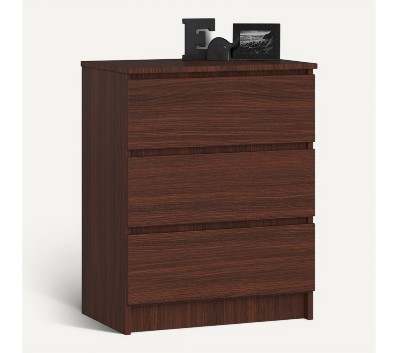 Commode K60 Wengé 60 Cm 3 Tiroirs Façade Wengé 60x40x77 Cm
