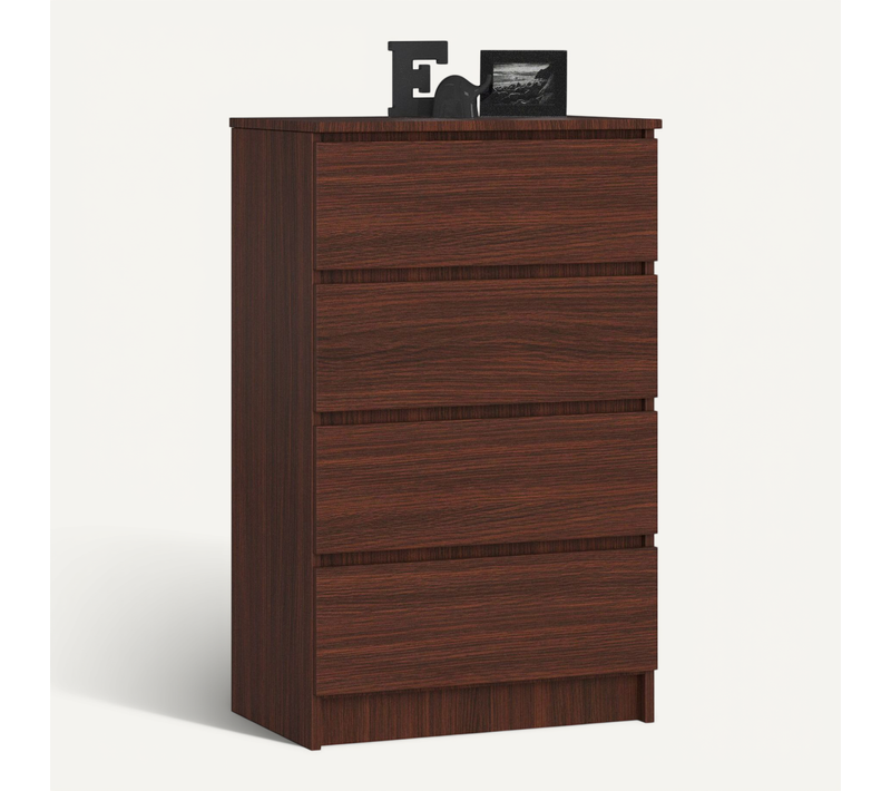 Commode K60 Wengé 60 Cm 4 Tiroirs Façade Wengé 60x40x99 Cm