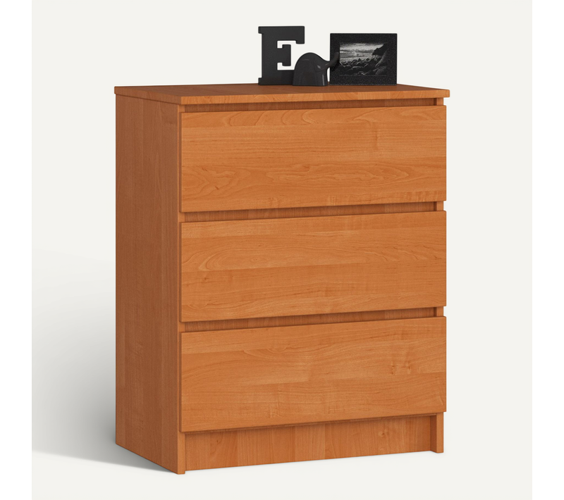 Commode K60 Aulne 60 Cm 3 Tiroirs Façade Aulne 60x40x77 Cm