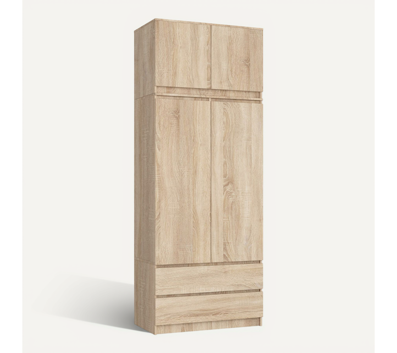 Armoire Avec Surmeuble Akord S90 Chêne Sonoma 90 Cm 2 Portes 2 Tiroirs Façade Chêne Sonoma
