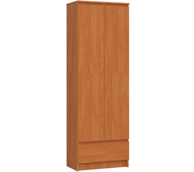 Bibliothèque De Bureau R60 Aulne 60 Cm 2 Portes 1 Tiroir Façade Aulne 4 Étagères 60x35x180 Cm
