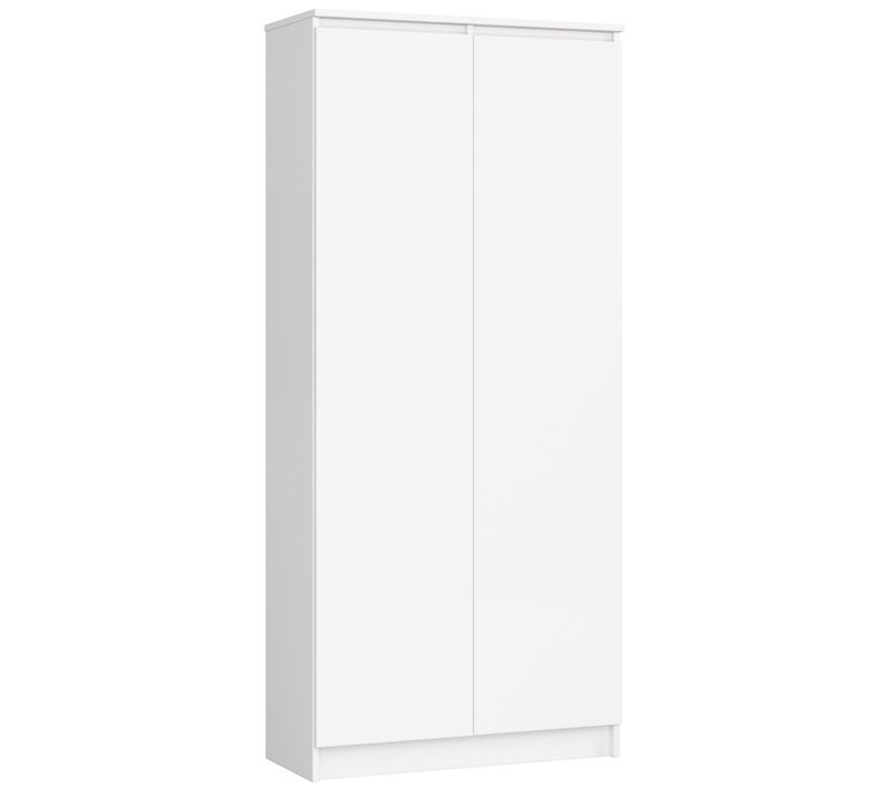Bibliothèque De Bureau, Armoire R80 Blanche 80 Cm 2 Portes Façade Blanche 8 Étagères 80x35x180