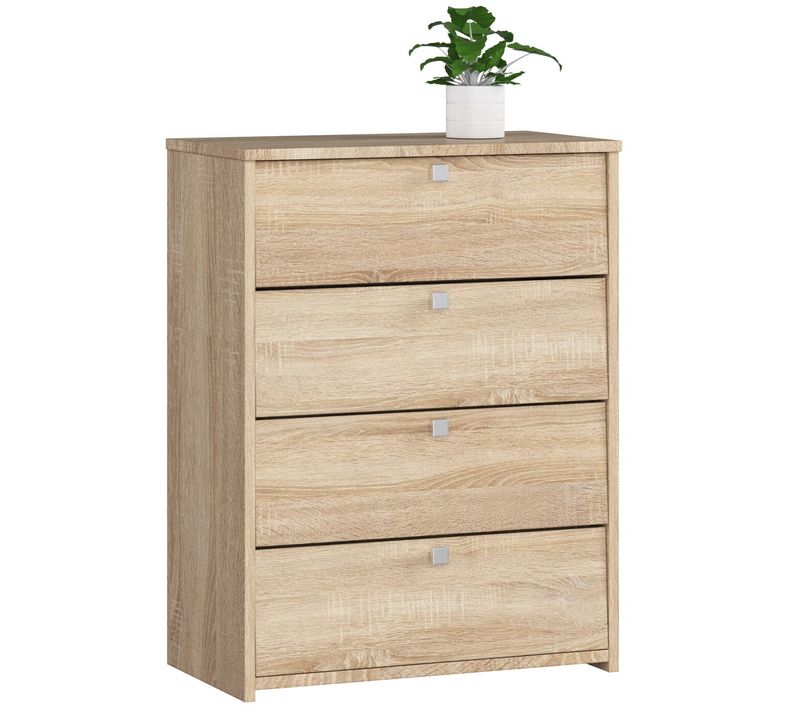 Meuble à Chaussures Rubin Chêne Sonoma 66 Cm 4 Portes Façade Chêne Sonoma 4 Étagères 66x36x85 Cm