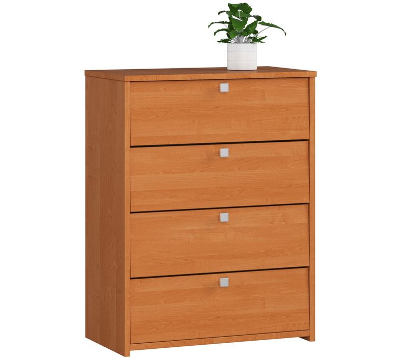 Meuble à Chaussures Rubin Aulne 66 Cm 4 Portes Façade Aulne 4 Étagères 66x36x85 Cm