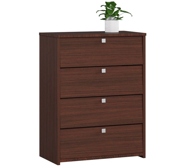 Meuble à Chaussures Rubin Wengé 66 Cm 4 Portes Façade Wengé 4 Étagères 66x36x85 Cm