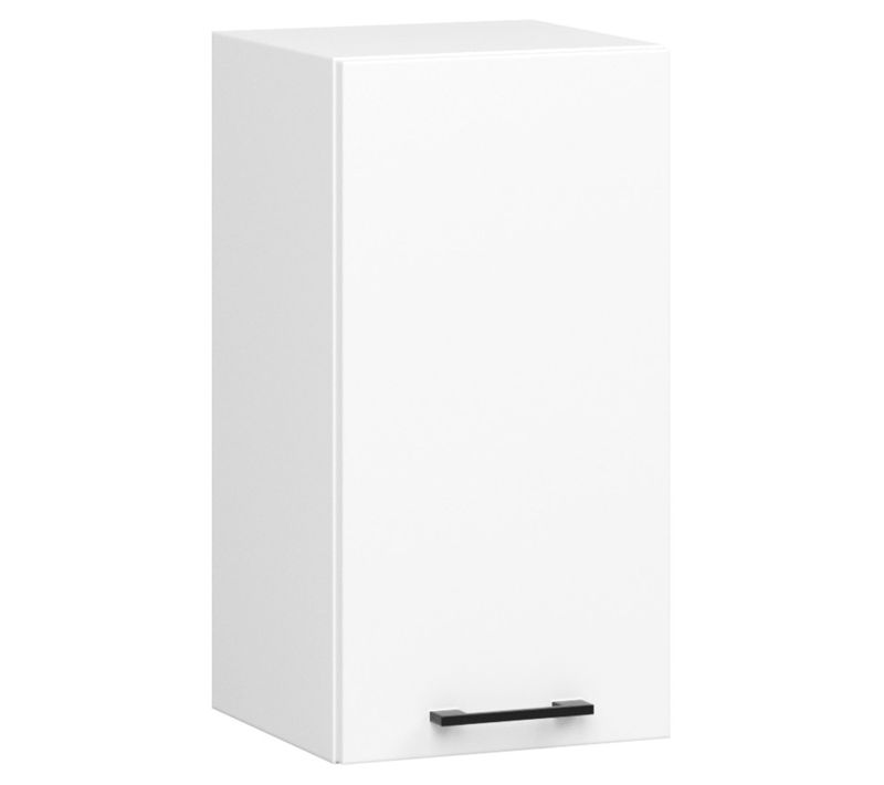 Meuble De Cuisine Haut W30 Oliwia Modulable Blanc 30 Cm 1 Porte Façade Blanche 2 Étagères