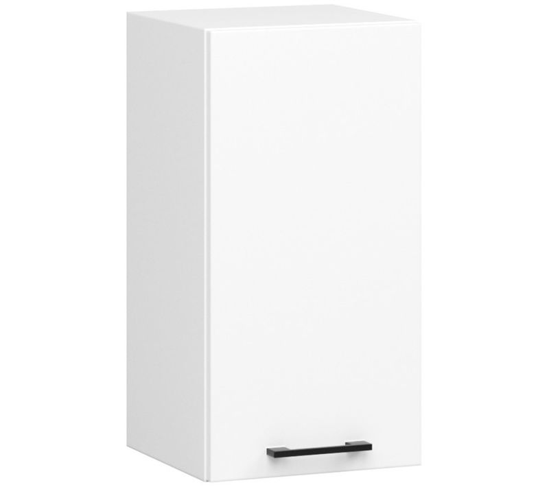 Meuble De Cuisine Haut W40 Oliwia Modulable Blanc 40 Cm 1 Porte Façade Blanche 2 Étagères 40x30x58cm