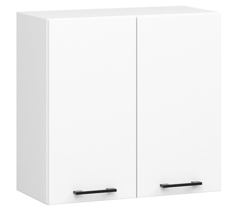 Meuble De Cuisine Haut W60 Oliwia Modulable Blanc 60cm 2 Portes Façade Blanche 2 Étagères 60x30x58cm