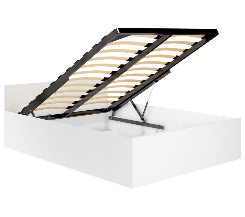 Lit Réglable Oskrzynia Avec Sommier à Lattes Blanc 200x120