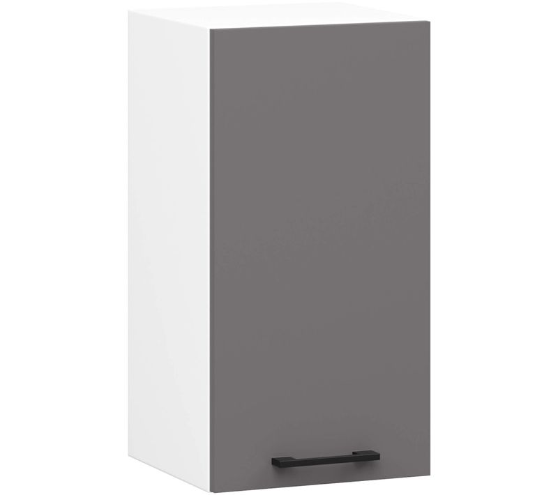 Armoires De Cuisine Haute W30 Oliwia Blanc, Gris Graphite 30 Cm 1 Porte 2 Étagères 30x30x58 Cm