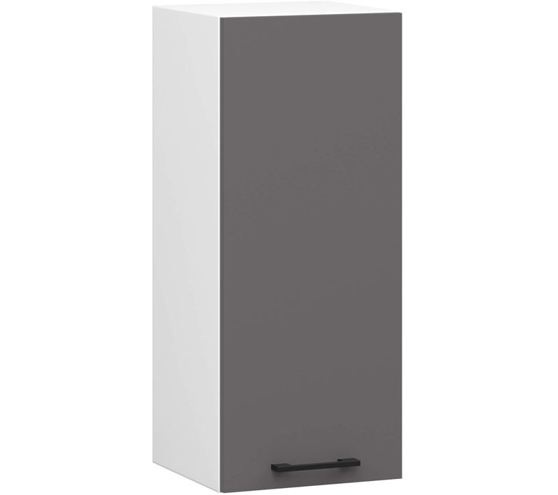 Armoires De Cuisine Haute W30 Oliwia H720 Blanc, Gris Graphite 1 Porte 2 Étagères 30x30x72 Cm