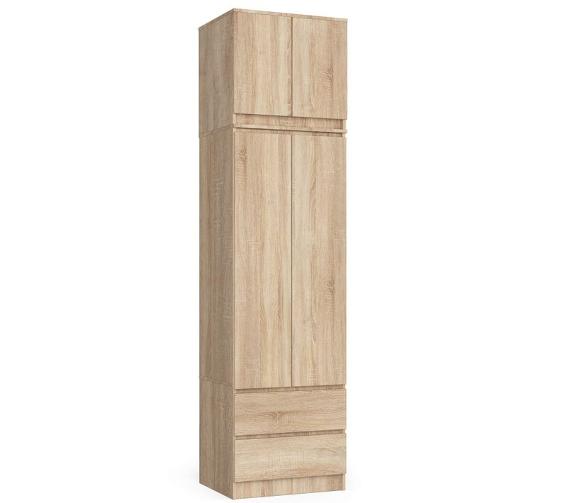 Akord Armoire Avec Surmeuble 2 Portes 2 Tiroirs Chêne Sonoma 60x51x234