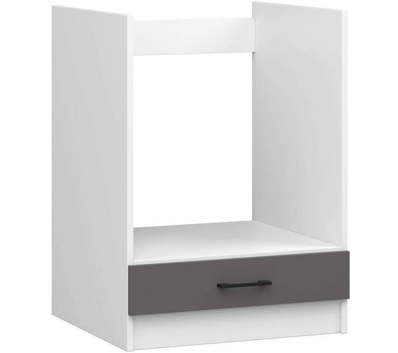 Armoires De Cuisine Basse S60 à Four Oliwia Blanc, Gris Graphite 1 Porte 1 Étagère 60x55x82 Cm