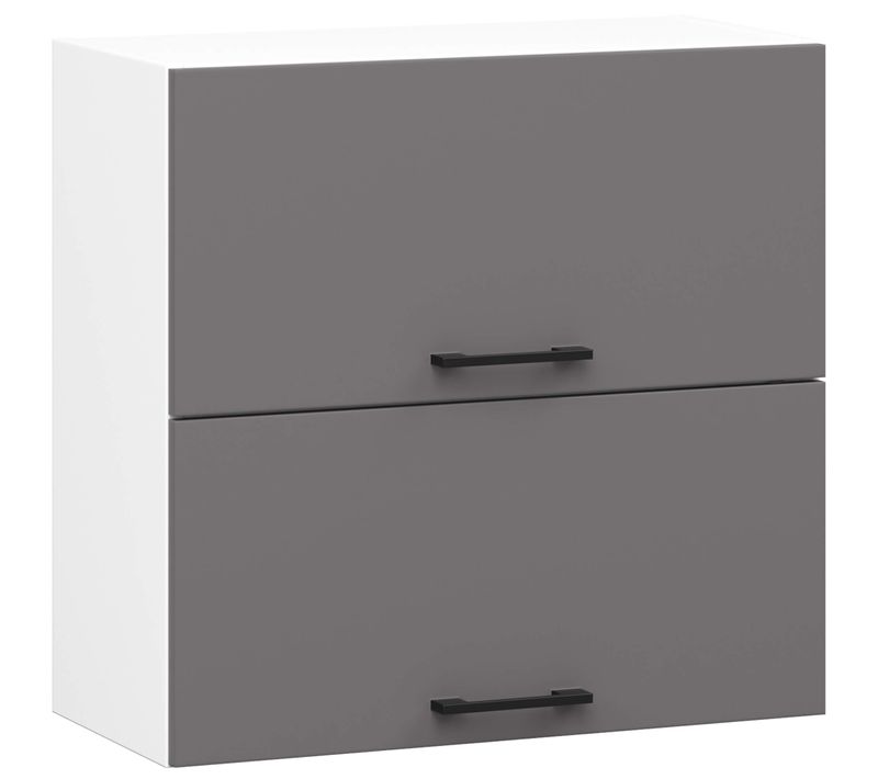 Armoires De Cuisine Haute W60 Oliwia G2 Blanc, Gris Graphite 2 Portes 2 Étagères 60x30x58 Cm