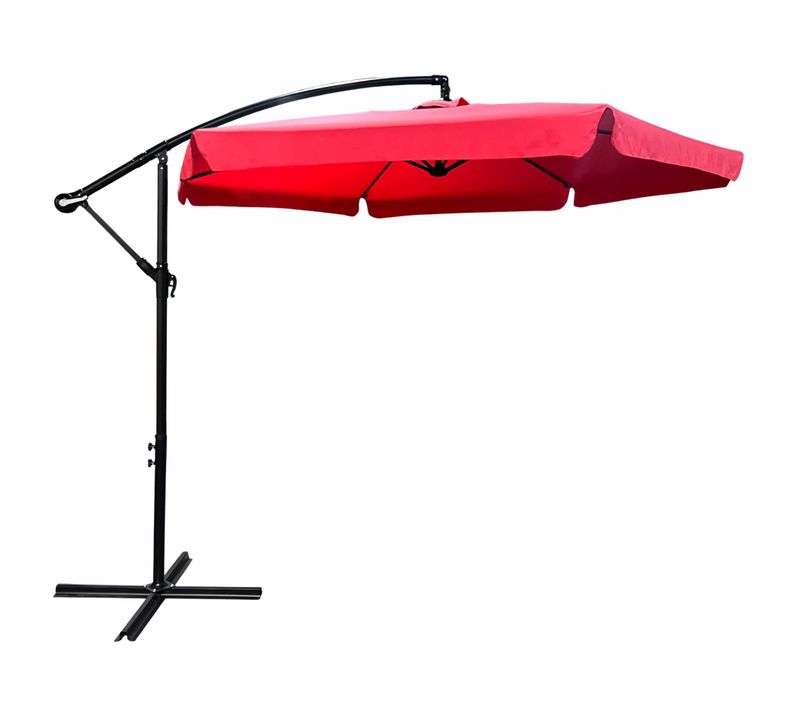Parasol De Jardin Et De Terrasse Cynia Imperméable En Rouge, Poids 11,7 Kg L300 X L300 X H245 Cm