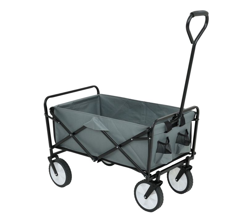Chariot Pliable Pour Plage Avec Roues En Plastique Et Capacité De Charge Maximale De 120 Kg Gris