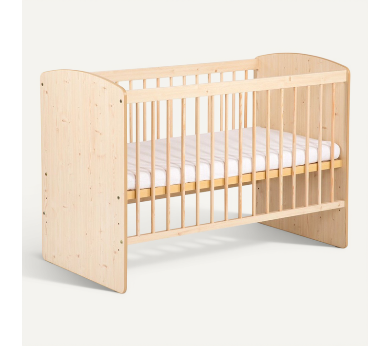 Karolina Ii Lit Bébé À Barreaux 120x60 Avec Sommier Réglable Pin