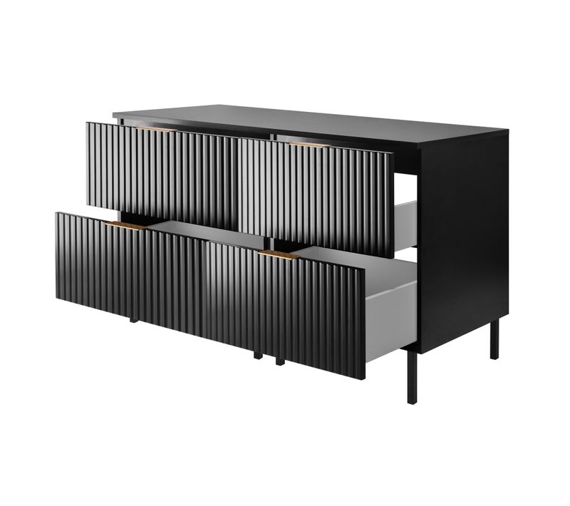 Meuble Sous Double Vasque Avec Plan Sur Pieds Flow Noir 120 Cm