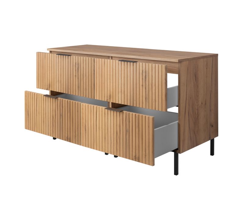 Meuble Sous Double Vasque Avec Plan Sur Pieds Flow Chêne Craft 120 Cm