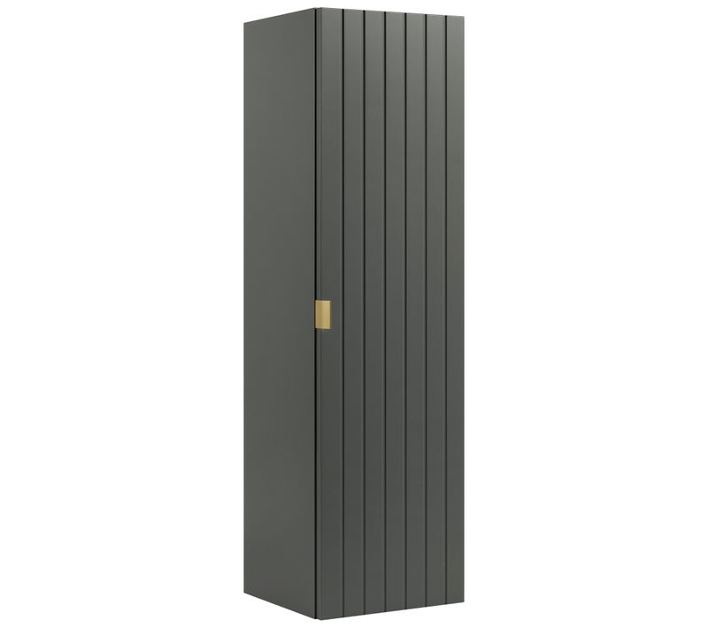 Meuble Colonne Suspendu De Salle De Bain Harmo 31 X 110 Cm Façade Rainuré Vert Semi-mat