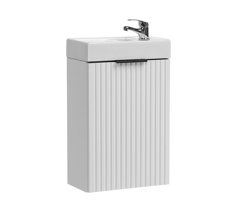 Ensemble Meuble Lave-mains Suspendu Adel Blanc Avec Le Lavabo Fika 40 Cm