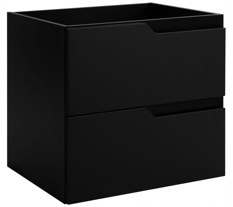 Meuble De Salle De Bain Suspendu Sous Vasque Modern Noir 60 Cm