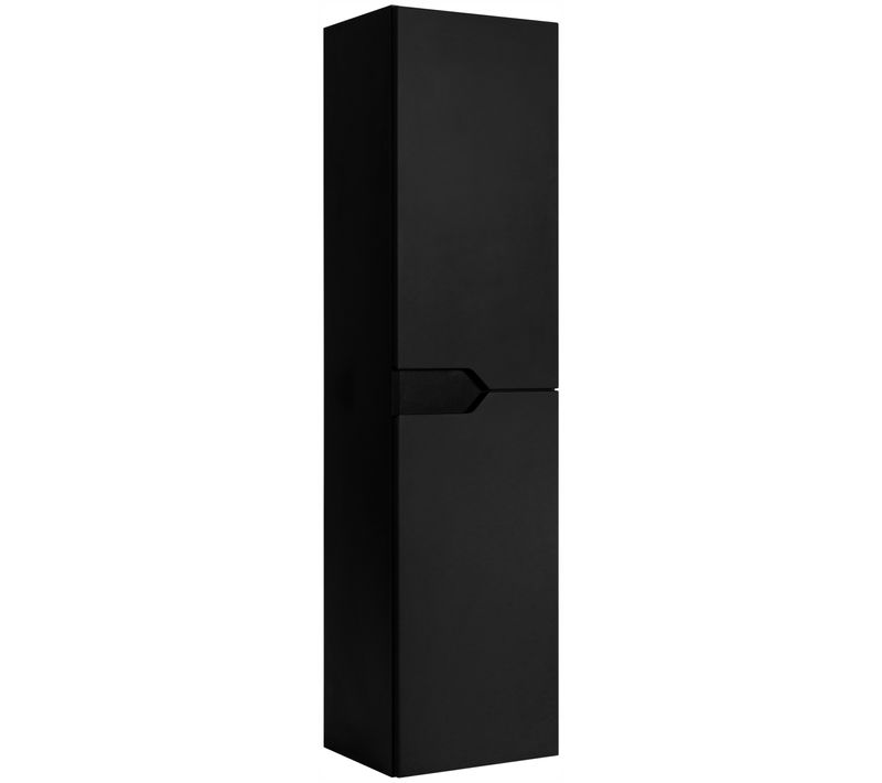 Meuble Colonne De Salle De Bain Suspendu  Modern Noir 36 X 136 Cm