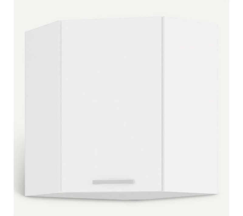 Meuble Haut D'angle - Décor Blanc - L58 X L58 Cm