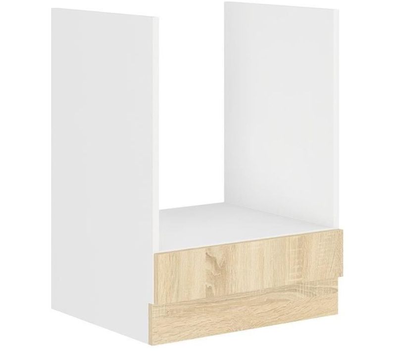 Meuble Bas Four - Décor Chene Sonoma - L60xp48xh82 Cm - Plan De Travail Non Inclus